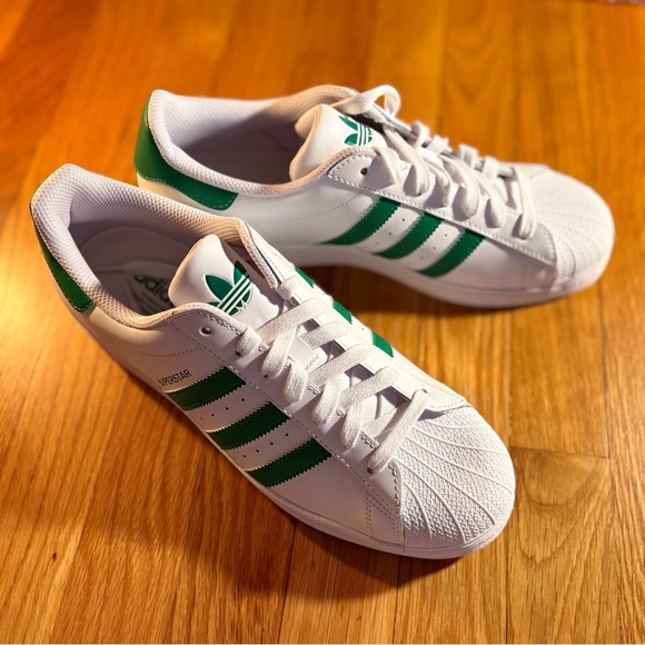 Adidas Superstar White Green - Picture 1 of 6